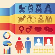 Vector infographics design elements - man and woman icons