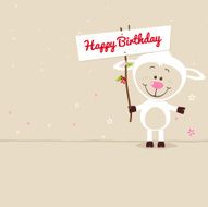 Little sheep with signboard