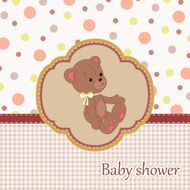 Baby shower card with teddy bear