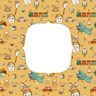 Baby frame with funny children pattern