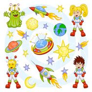 Cartoon outer space set N4