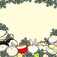 Easter background with kids and rabbit