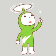 eco electric character kid pointing at star