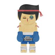 Paper boy ( muay thai kick Boxer ) recycled papercraft N2