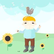 Boy and bird
