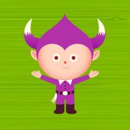 happy horned child in costume