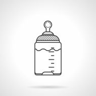 Black line vector icon for baby bottle