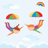 two parachutists