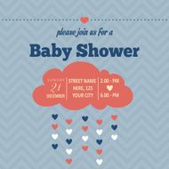baby shower invitation in retro style N21