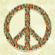 Peace symbol of children