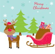 Reindeer and Santa Sleigh