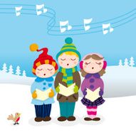 Christmas carolers cute kids