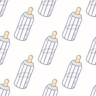 Bottle of milk seamless pattern