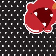Monster happy birthday or valentine&#039;s card with cute monster vector N9
