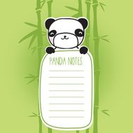 cute cartoon panda on bamboo background