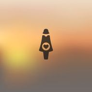 pregnant icon on blurred background