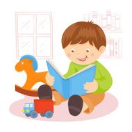 Boy Reading Book N16