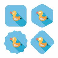 Duck toy flat icon with long shadow eps 10 N39