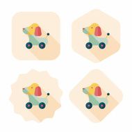 toy dog flat icon with long shadow eps 10 N45