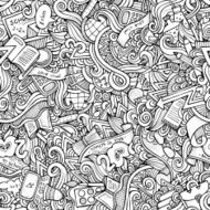 hand drawn school seamless pattern