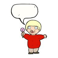 cartoon fat child with speech bubble N12