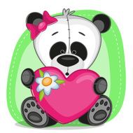 Panda girl with heart