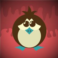 Vector Retro Funny Cartoon Penguin