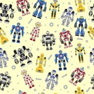 Seamless square robots pattern