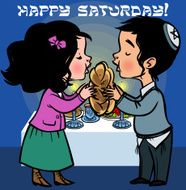 Happy shabat greeting card Vector illustration