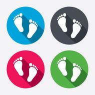 Child pair of footprint sign icon Barefoot N7