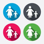 One-parent family with one child sign icon N29