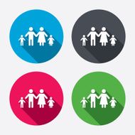 Complete family with two children sign icon N7