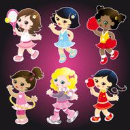 Sporty cute girls set