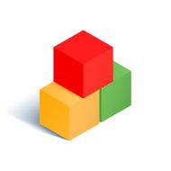 Set of multicolored cubes Vector illustration