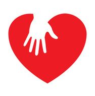 Heart icon with caring hand N2