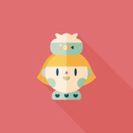 Pet fish and girl friendship flat icon eps10 N12
