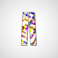 Abstract illustration on pants N38