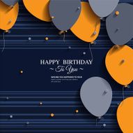 Vector birthday card with balloons and text N9