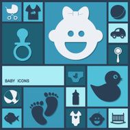 Flat concept set modern design baby N9