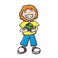 boy holding a globe