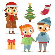 Set of children characters holiday style N3