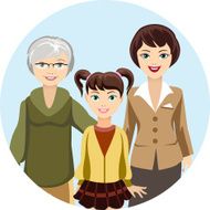 Cartooned Females in Different Ages