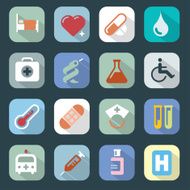 Medicine web colour icons set