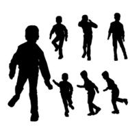 Vector silhouette of boy N50