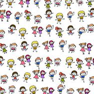 hand drawing abstract cartoon happy kids background