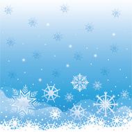 Background with ornamented abstract cartoon silhouette snowflakes N3