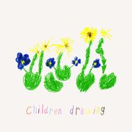 Child&#039;s drawing of flowers N3