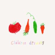 Child Drawing Of Vegetables