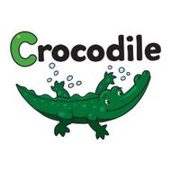 Little crocodile or alligator Alphabet C
