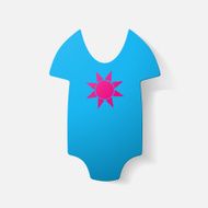 Paper clipped sticker baby bodysuit N7